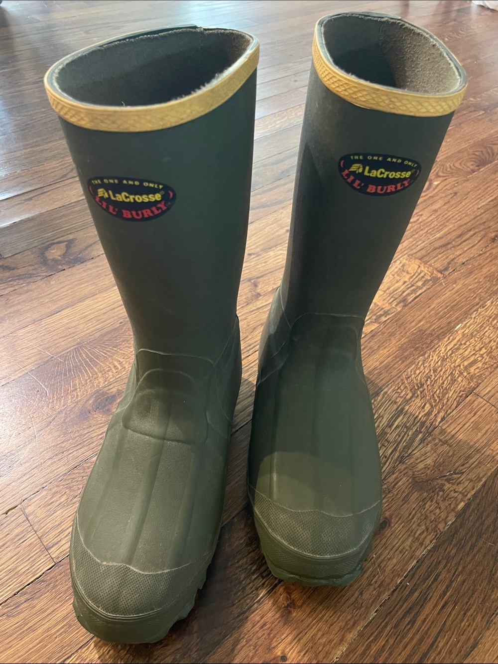 LaCrosse Kids Olive Green Rain & Snow Boots with Tan Trim